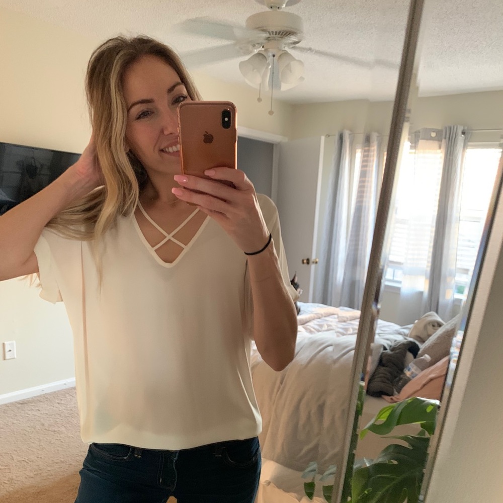 Cream blouse XS